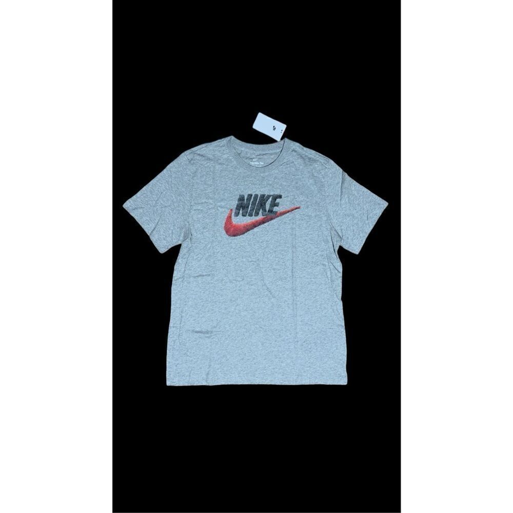 Nike Futura Logo Graphic Tee, T-Shirt, Grey/Red AR4993-063 Medium NWT